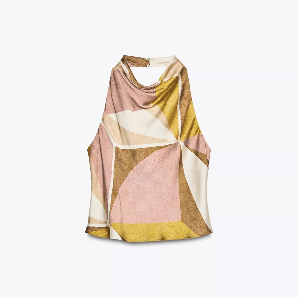 Zara Geometric Halter Top XS